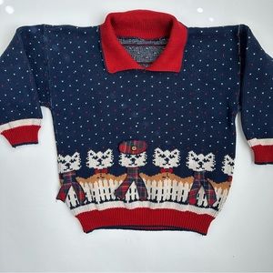 Vintage Crazy Cat Lady Bear Ugly Holiday Sweater S M